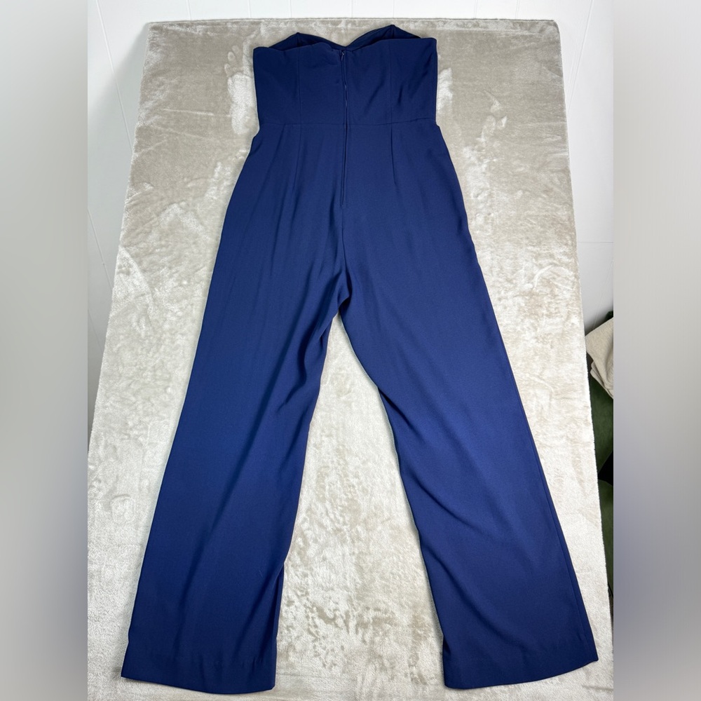 NWT Lilly Pulitzer Size 12 Strapless Jumpsuit Wide Leg Kylo Navy Crepe Corset - Picture 5 of 12